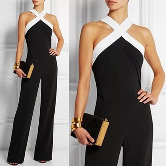 Pants - 🇱🇷 Tuxedo Halter Jumpsuit